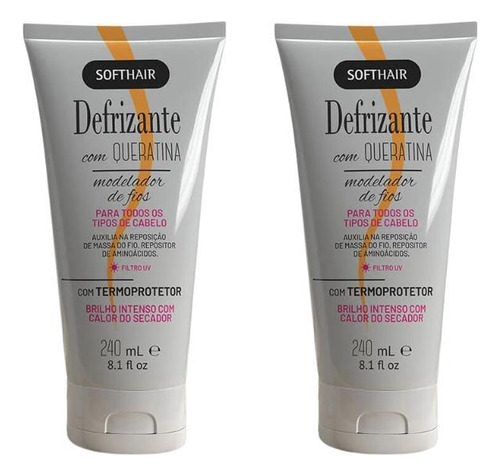 Defrizante Soft Hair 240 Ml Queratina-kit C/2un