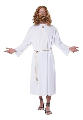 Túnica De Disfraz De Jesús Rises Para Adulto, Color Blanco