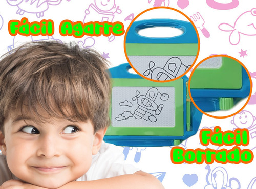 Imagen 6 de 10 de Pizarra Magica Magnetica Infantil Didactica Con Lapiz Valija
