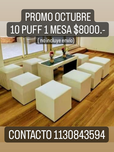 Alquiler Livings Para Eventos 10 Puff 1 Mesa $8000.-