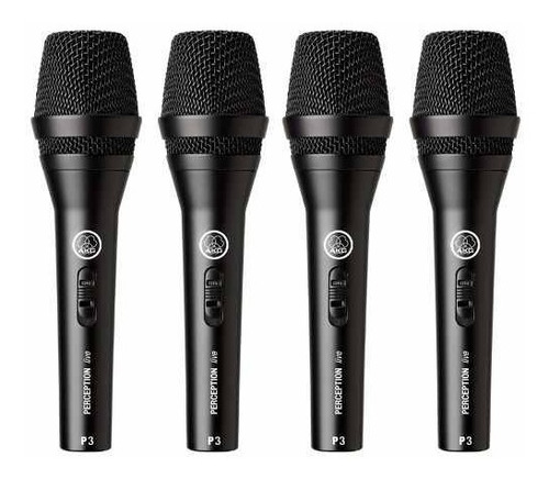 Kit Com 4 Microfones De Fio Microfone Akg P3s Perception 3s