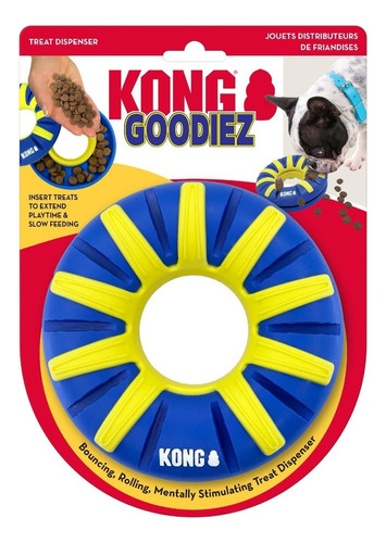 Brinquedo Recheável Kong Goodiez Para Cães Cor Azul e Amarelo