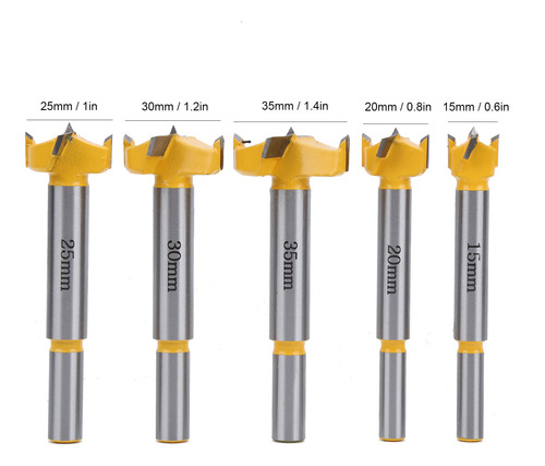 Kit De Taladrado Con Punta, 5 Piezas, Para Fresar Madera Con