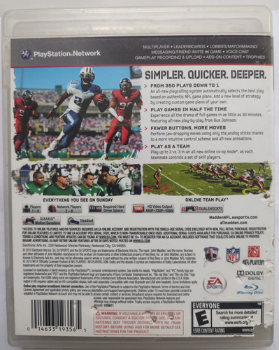 Madden Nfl 2011 Original Playstation 3 (Usado)