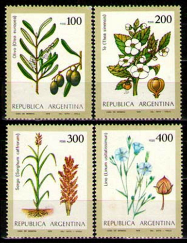 1979 Agricultura- Olivo Té Sorgo - Argentina (sellos) Mint