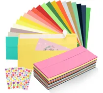 Comprar 100 Sobres Coloridos, 10 Sobres Comerciales Con Solapa Cuadr