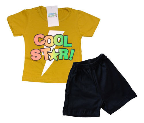 Conjunto Bebe Remera Short Varon Nena Cool Star Canchero