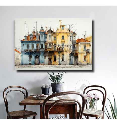 Quadro Arte Fachada Inspiração Alfredo Volpi Sala Tela 80x50