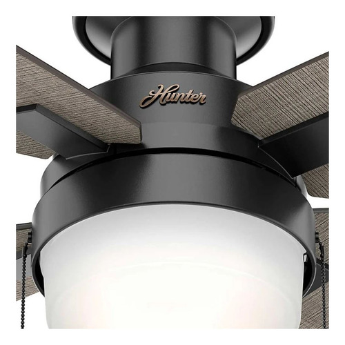 Ventilador De Techo Port Haven Lp Con Luz Led 44 Hunter 50 Cantidad De Aspas 4 Estructura Negro Aspas Black Willow Y Grey Walnut Stripe