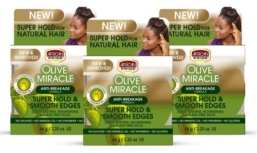 African Pride Olive Miracle, Bordes Suaves Y Sedosos (3 Paqu