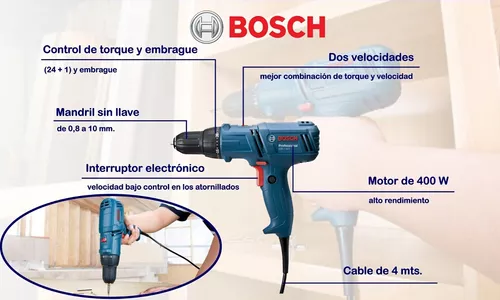 Taladro Atornillador Bosch Gsr 7-14 E Electrico 400w Torque