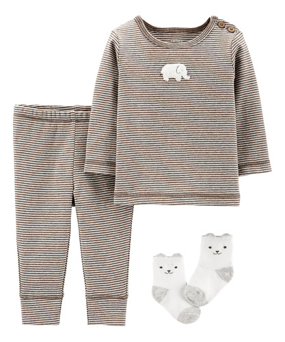 Carters Set 3 Piezas Remera Medias Pantalon