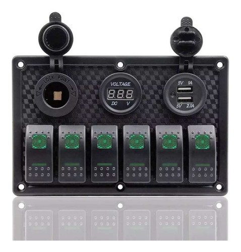 Panel Led Interruptor 12v A 24v Encendido 2 Usb