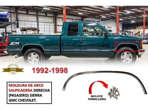 Moldura De Arco Salpicadera Derecha Sierra Gmc 1992-1998 