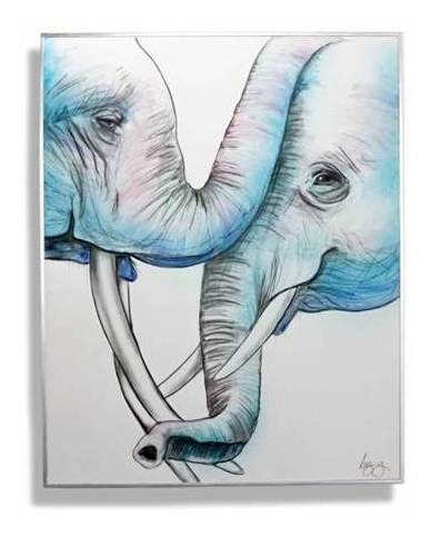 Imagen 1 de 4 de Cuadro Decorativo Te Amo (elephants) Këssa Muebles