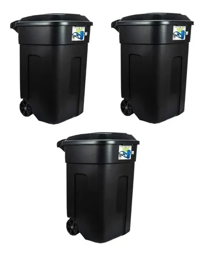  MYOYAY Botes de basura de 3 compartimentos con cubo de reciclaje  triple de 16 galones/3 x 20 L, 3 compartimentos para cocina, baño, sala de  estar : Industrial y Científico