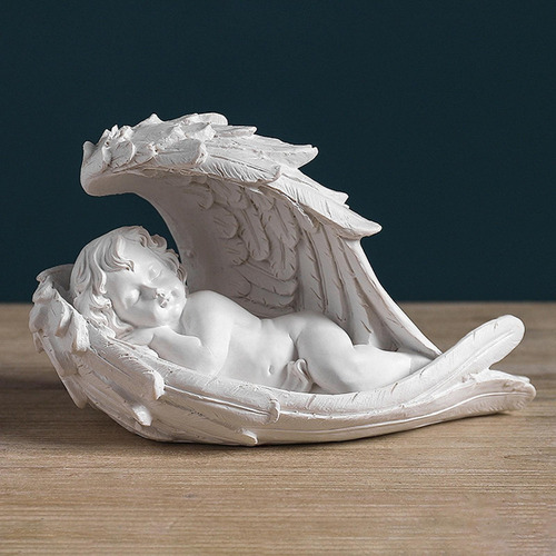 Querubín Bebé Ángel Rezando Estatua De Los 21x10x13cm