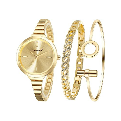 Reloj De Pulsera Elegante Con Cristales Para Mujer Weicam