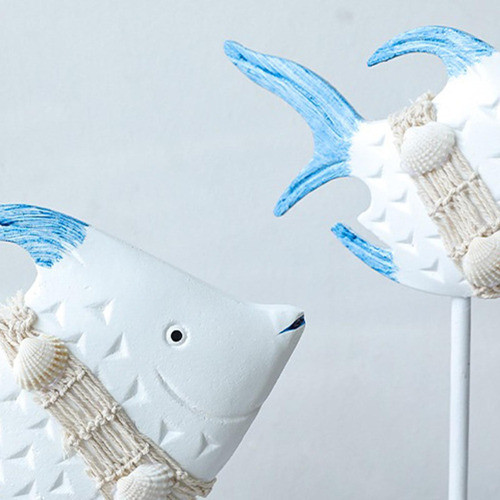2 Esculturas De Peces Para Decorar El Escritorio Del Mueble
