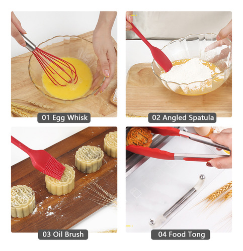 Juego De Utensilios De Cocina De Silicona, 4 Unidades, Espát