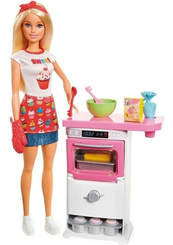 Muñeca Barbie Chef Pastelitos Set Juego Accesorios De Cocina