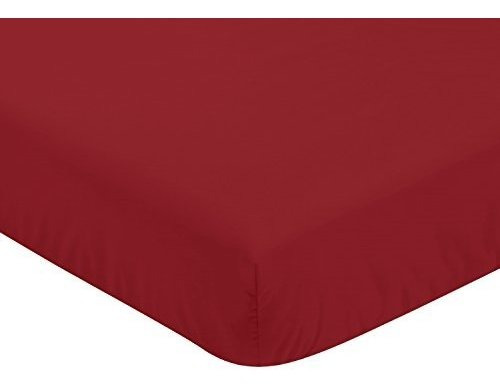 Sweet Jojo Designs Solid Red Baby O Toddler Fitted Crib Shee