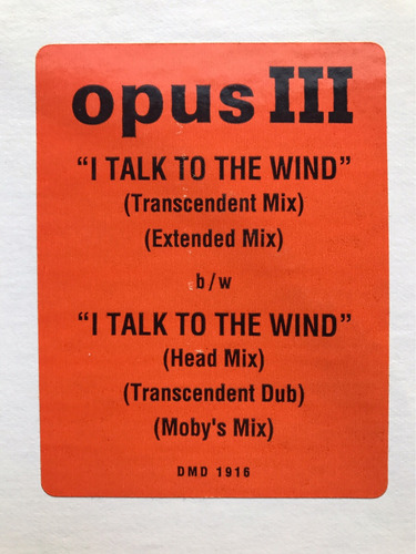 Disco Vinilo Opus Iii / I Talk To The Wind (usa) (Usado)