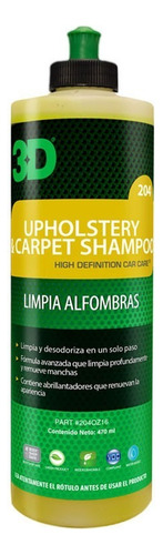 3d Upholstery & Carpet Shampoo Limpia Alfombras Y Tapizados