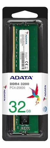 Memória Adata, 32gb, 3200mhz, Ddr4, Cl22, Ad4u320032g22 Sng
