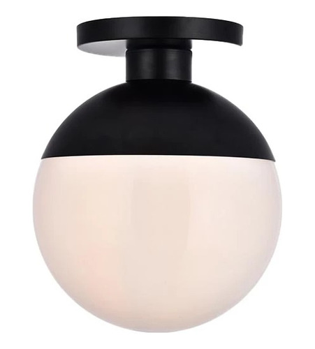 Luminaria Aplique De Adosar Ø15cm Negro + Lampara E27 I Nido