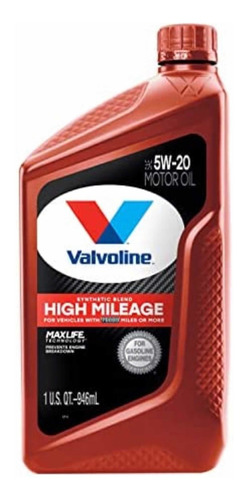 Aceite Semisintetico Valvoline 5w-20, 1 Qt / 946 Ml.