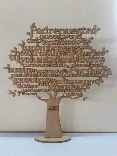 Imagen 2 de 3 de Arbol Padre Nuestro Decorativo, Mdf De 2,5mm