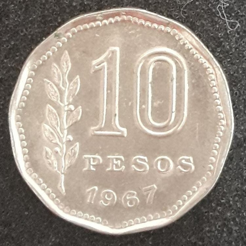Moeda 10 Pesos Ano 1967 Argentina