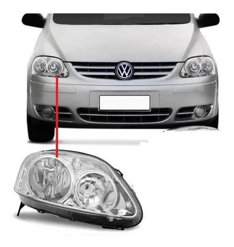 Faro Derecho Doble  Foco Vw Sportvan Crossfox 2007 2008 2009