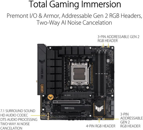 Tarjeta Madre Asus Tuf B650m-plus Am5 Ddr5 Wifi Micro Atx Color Negro