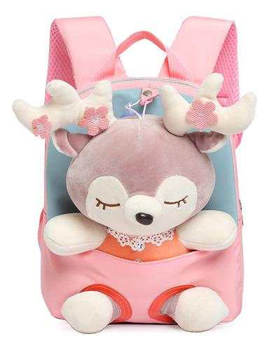 Mochila Escolar Para Niños Con Bonito Muñeco De Peluche De A