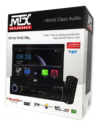 Autoestereo Motorizado Mtx Audio Mtx-thd7ml Mirrorlink Cd Bt