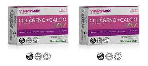 Vitaminway Colageno Calcio Fortalece Piel Cabello Uñas X2