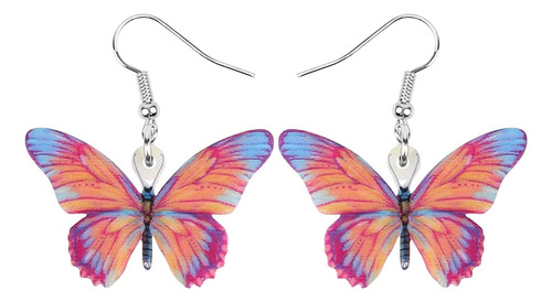 Aretes O Pendientes Colgantes  Mariposa Joyería De Insectos