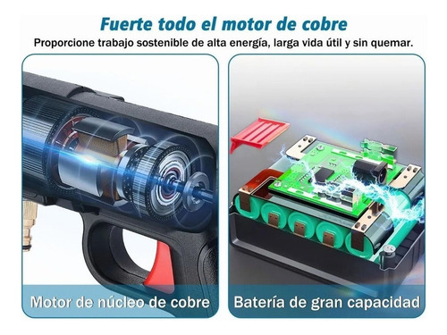 Pistola Lavable Para Coche Hidrolavadora Inalambrica Con 2 P