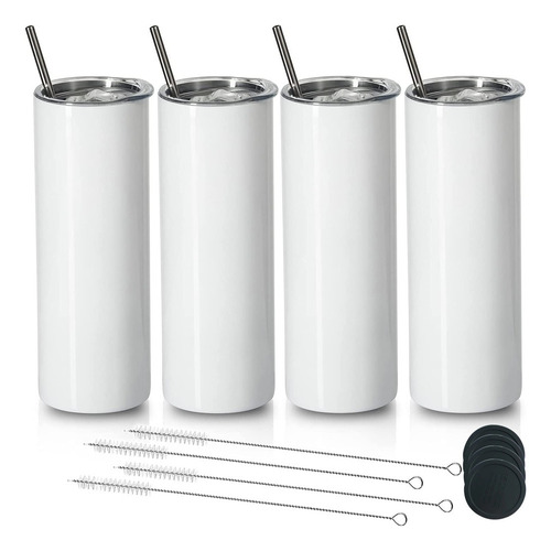 . Juego De 4 Vasos Skinny De Acero Inoxidable Con