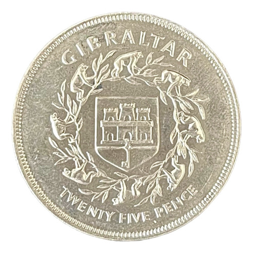 Gibraltar - 25 Pence - Año 1977 - Km #10 - Jubileo De Plata