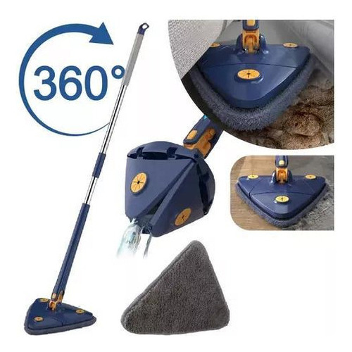Mop 360 Ajustável: Rodo Limpeza Esfregão Triangular