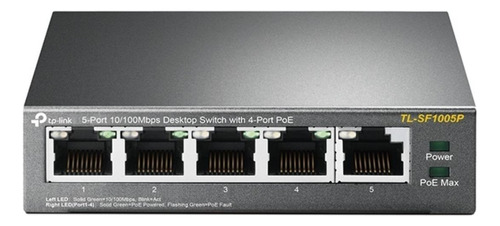 Switch Poe Tp-link Tl-sf1005p 5 Puertos 100mbps 4 Son Poe
