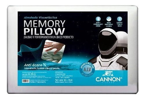 Imagen 1 de 1 de Almohada Cannon Memory Pillow Cod.038