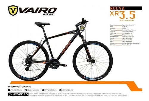 Bicicleta Vairo 3.5 29er Disco - Runner Bike Belgrano