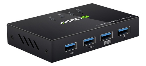 Aimos Am-404k Impresora Compartir Conmutador Usb 4 Puertos T