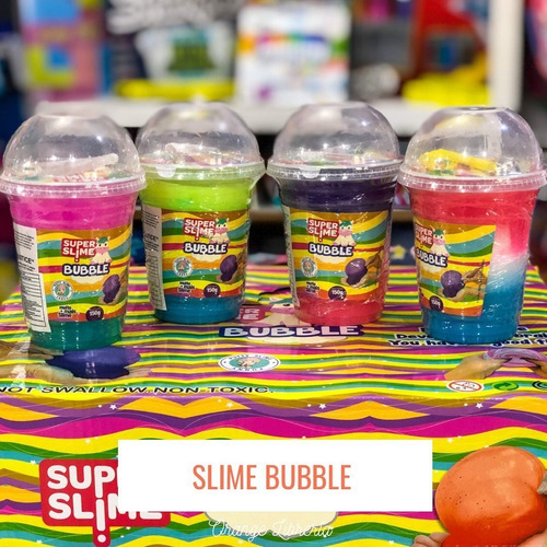 Super Slime Bubble 3 Colores Unicornio Glitter