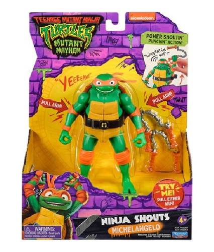 Playmates Tmnt Mutant Mayhem Ninja Shouts Michelangelo-83350