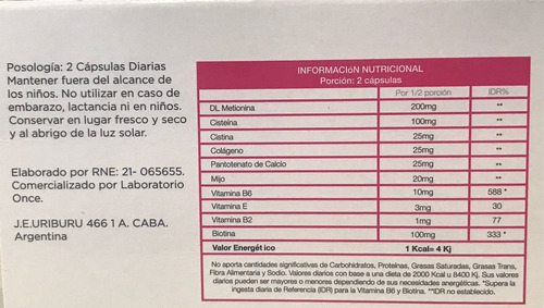 Nutriage Formula Pf Laboratorio Once - Cabello Y Uñas